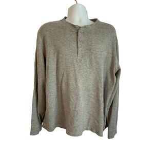 Jachs Mens Thermal Size 2XL Gray Tribeca Long Sleeve Pocket 3 Button Shirt